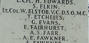 Macclesfield War Memorial. Detail - Private 202036 George Evans.